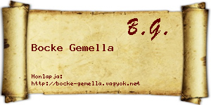 Bocke Gemella névjegykártya